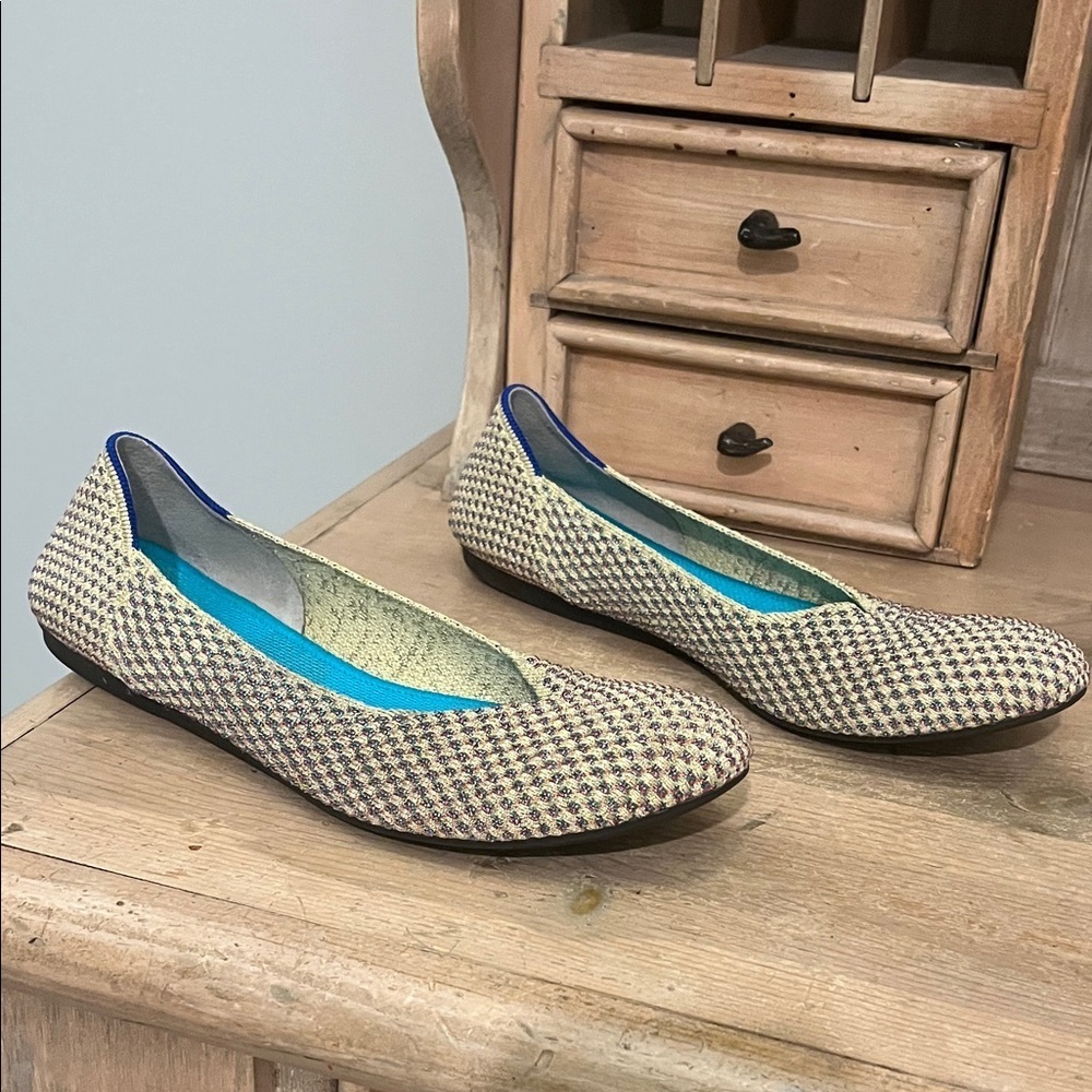 Rothy’s The Square Jewel Box Textile Ballet Flats Slip-On Round Toe Size 9.5